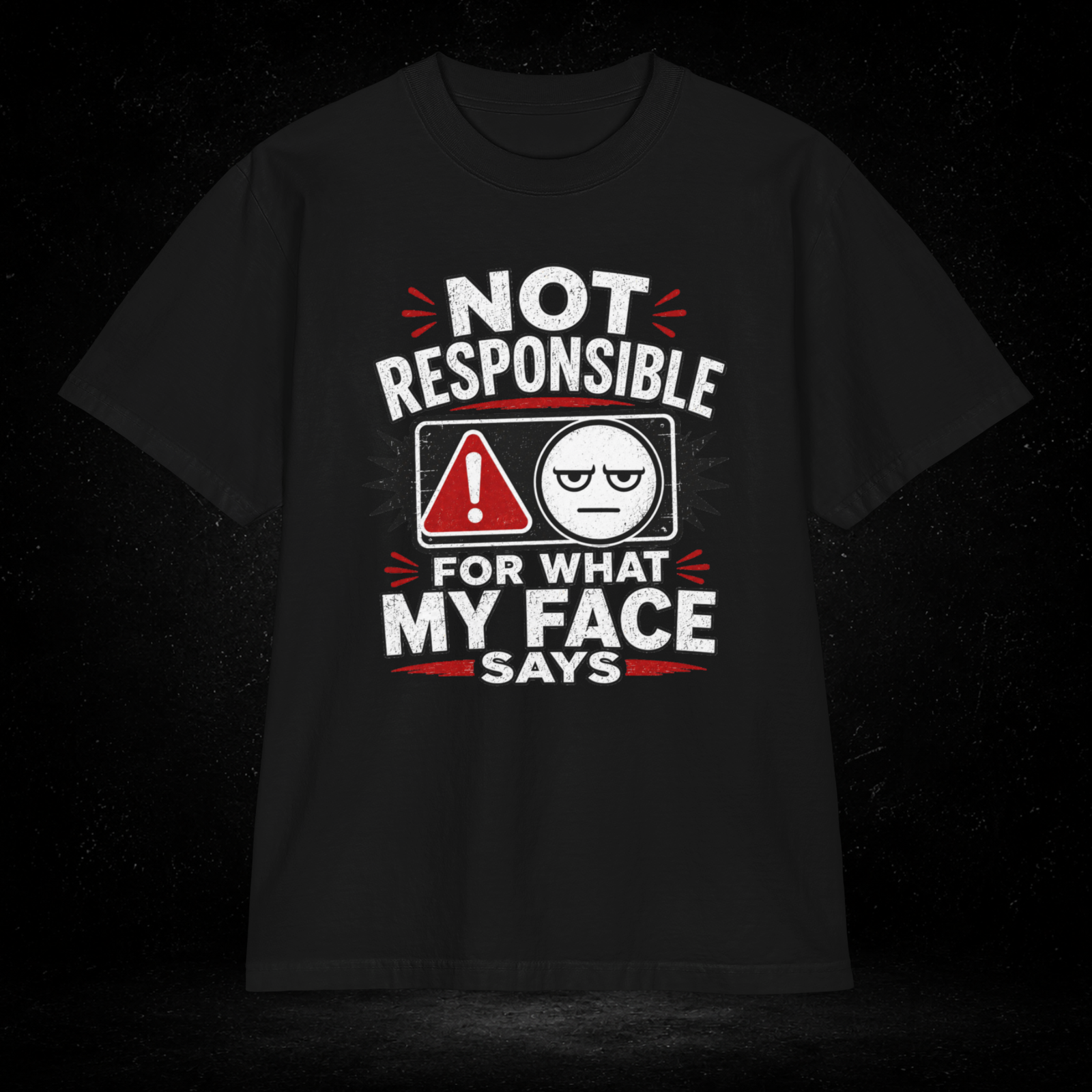 Not Responsible For What My Face Says - Premium Shakawear T-Shirt