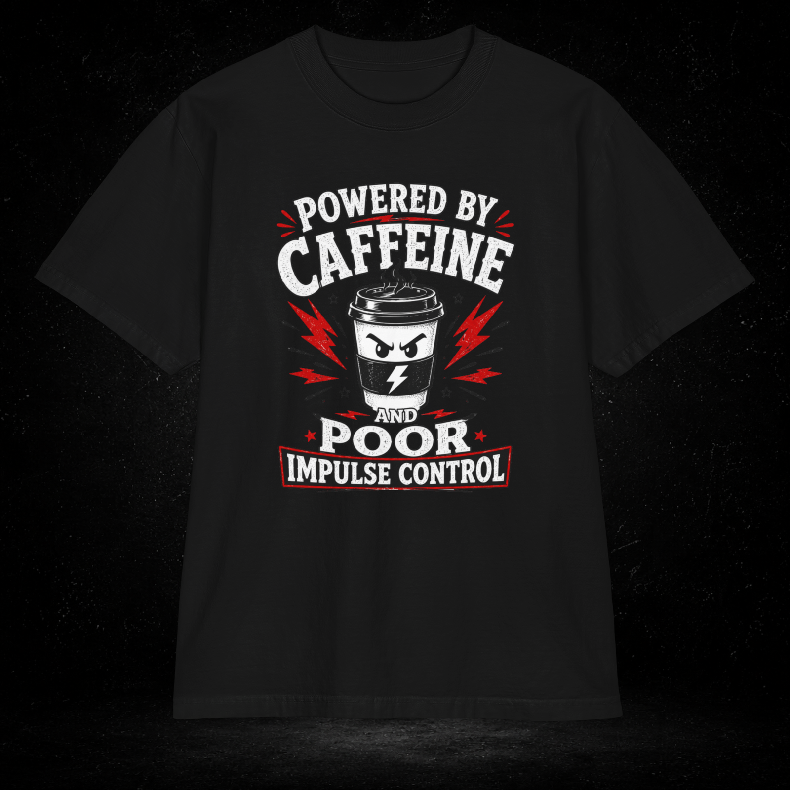 Powered by Caffeine and Poor Impulse Control - Premium Shakawear T-Shirt