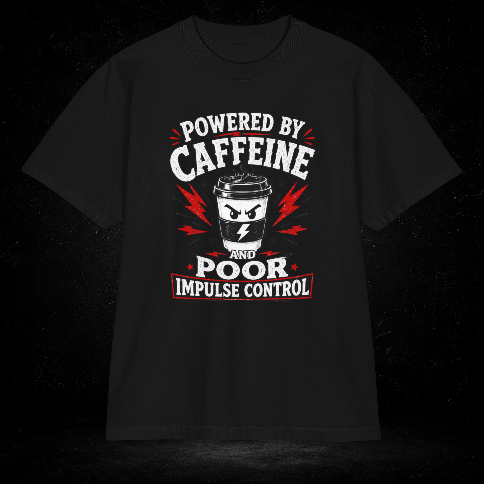 Powered by Caffeine and Poor Impulse Control - Premium Shakawear T-Shirt